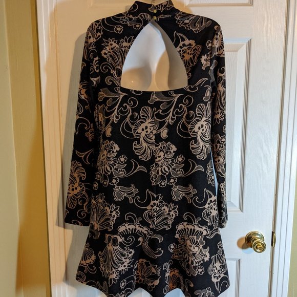 Anthropologie "Sample" One of a Kind/Not Released Black Floral Cut-Out Dress - S - Picture 6 of 11